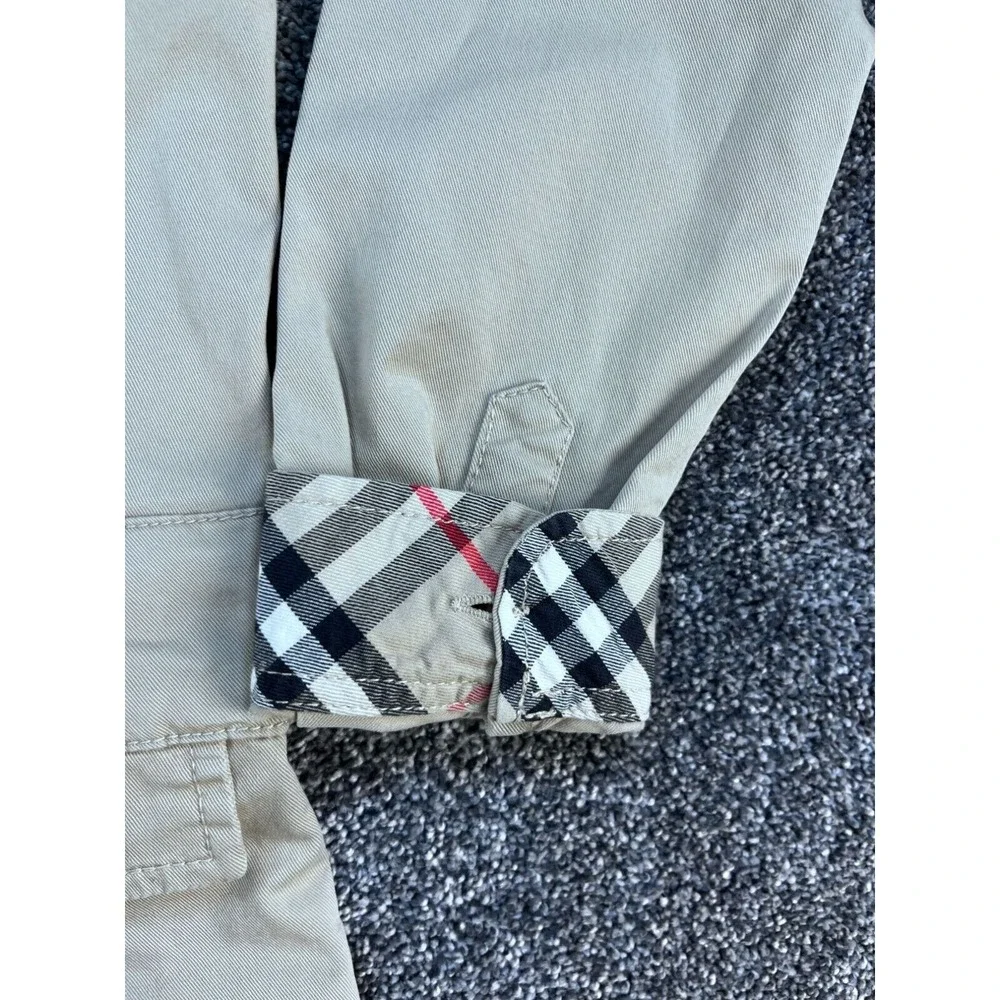 Burberry Girls Beige Pleated Dress With Belt &‎ Check Cuffs 12Y